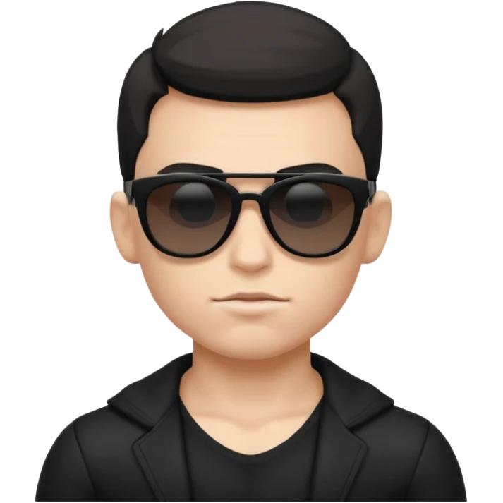 boy naked white musclar with sunglasses black emoji