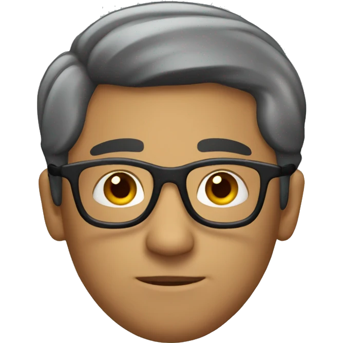 hispanic man with glasses and but chin emoji