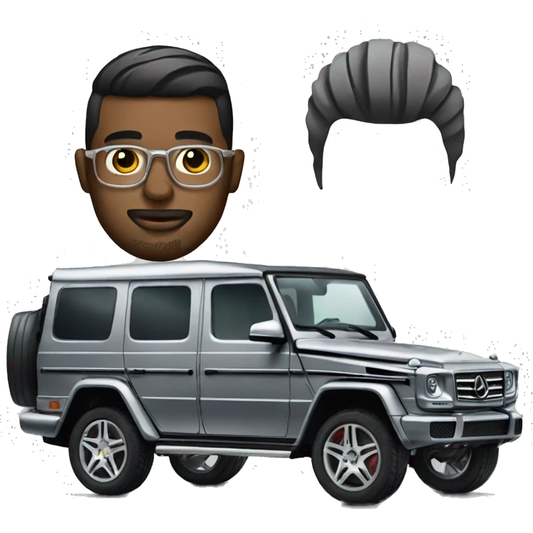 Barber with g wagon car emoji