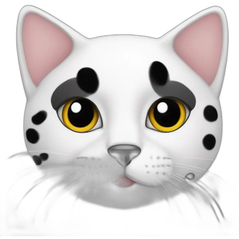 cat with black and white spots  emoji