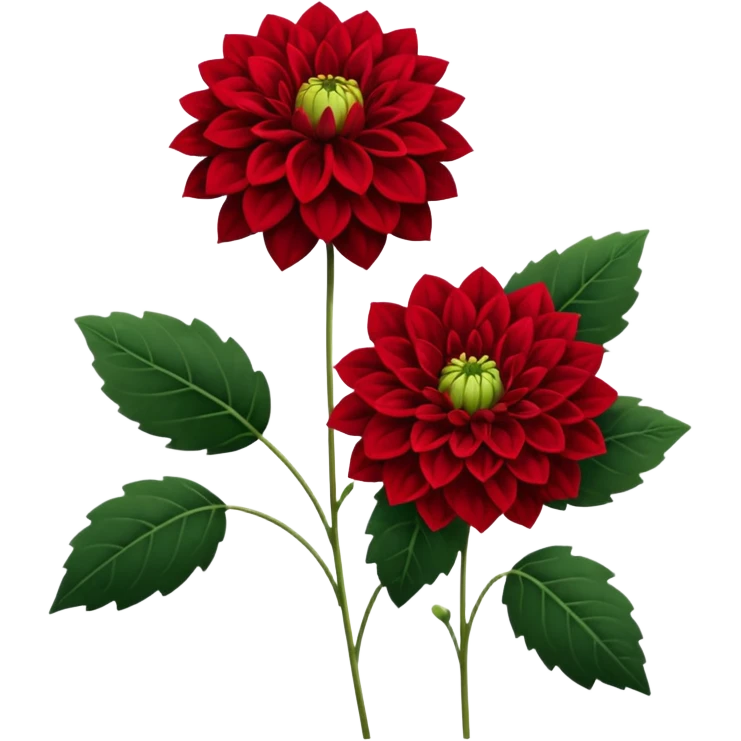 single Red Dahlia, straight stem emoji
