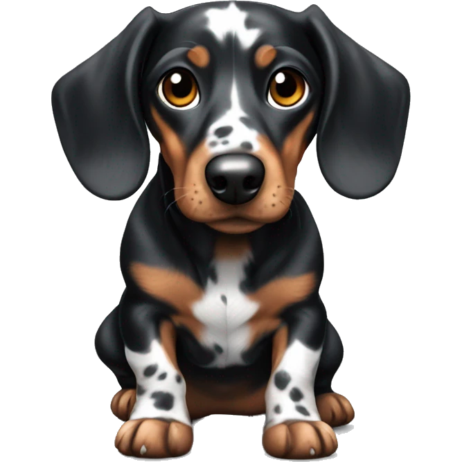 Black Merle mini dachshund  emoji