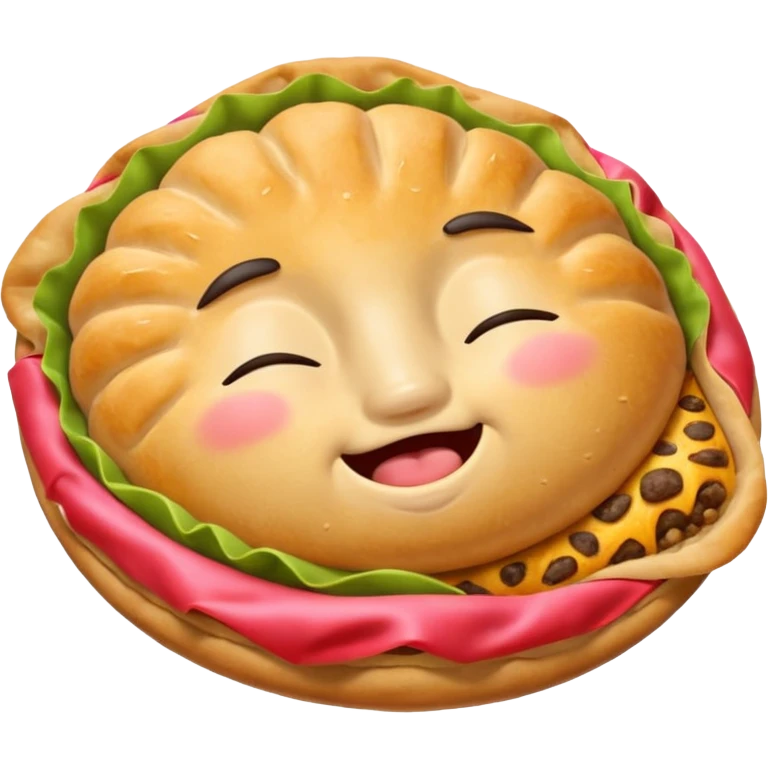 Empanada with eyes snoring with z’s showing emoji