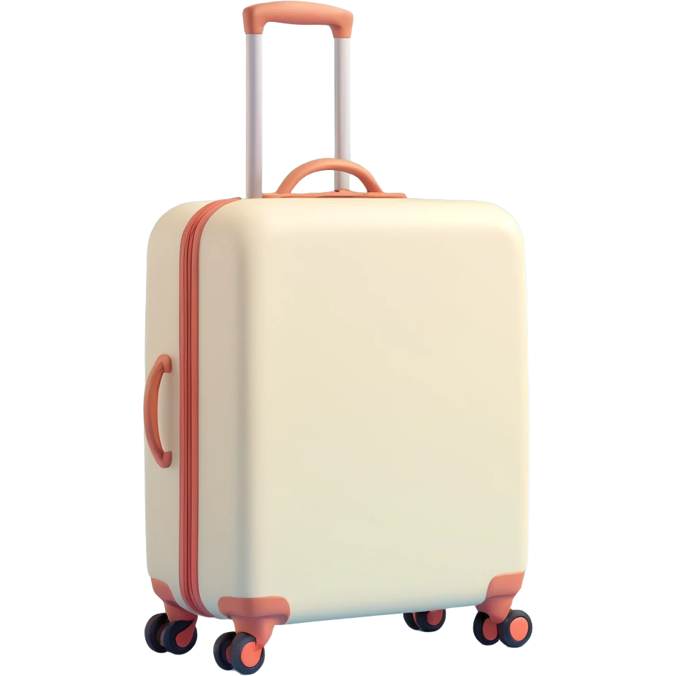 aesthetic ivory minimal suircase with wheels emoji