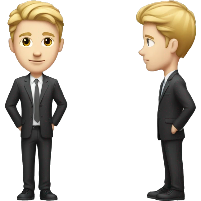 tall white kid, suit, basketball player emoji
