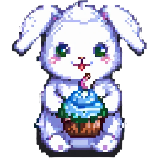 labubu eating a cupcake emoji