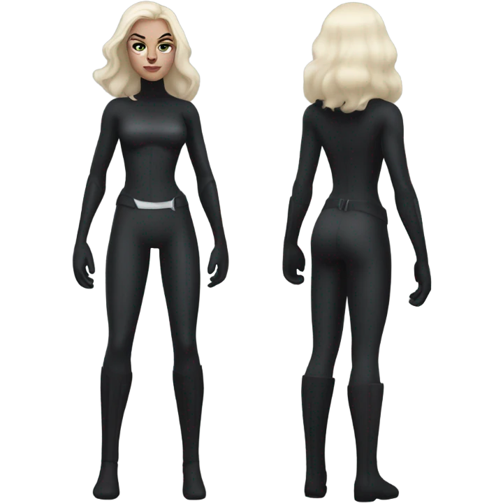 catwomen with long hair and white skin full body, dark aesthetic  emoji