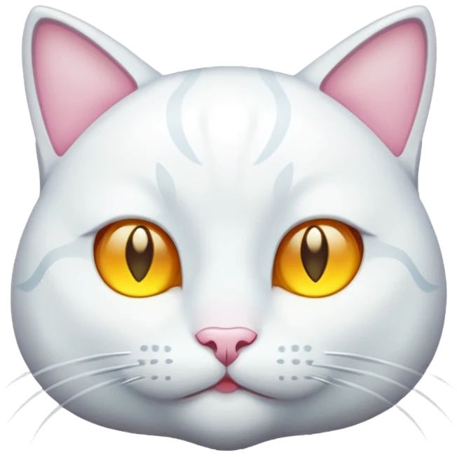 white cat luminous emoji