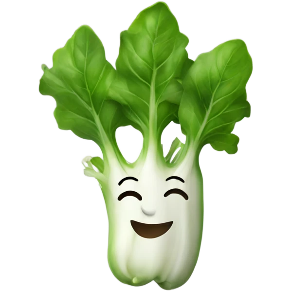 Happy arugula with hands emoji