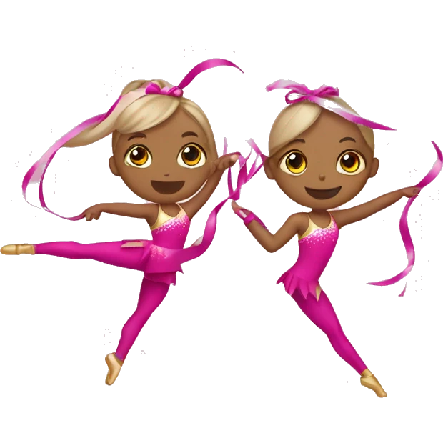 2 rhythmic gymnasts with ribbons  emoji