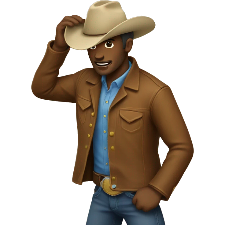 Cowboy tipping hat emoji  emoji