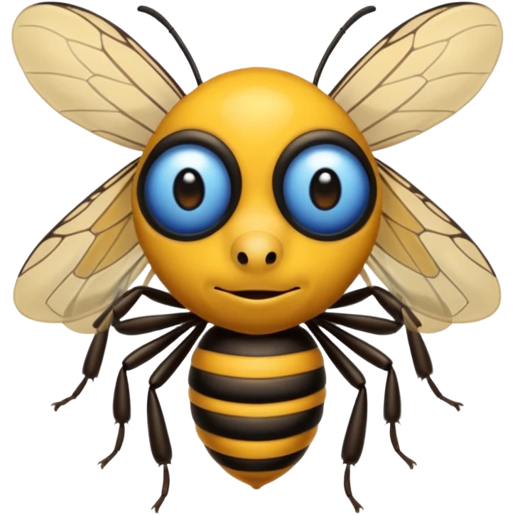 una abeja con cabeza de un señor canoso viejo, robusto yhumano, el cuerpo de la abeja dejalo sin cambiar emoji