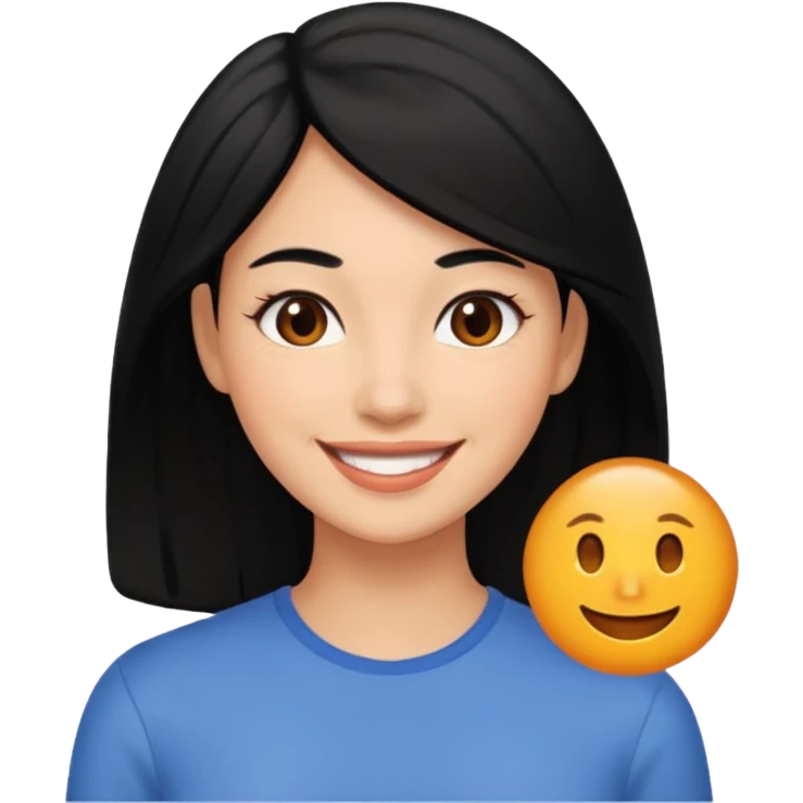 black hair and woman in brown light skin emoji