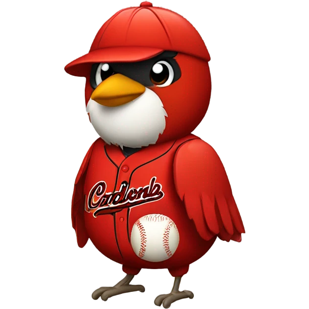 Cardinal with a baseball  emoji