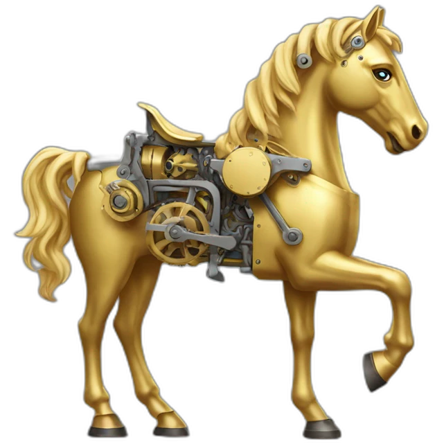 Mechanical golden  horse emoji