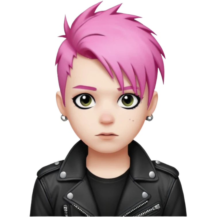 Punk boy, pink hair emoji