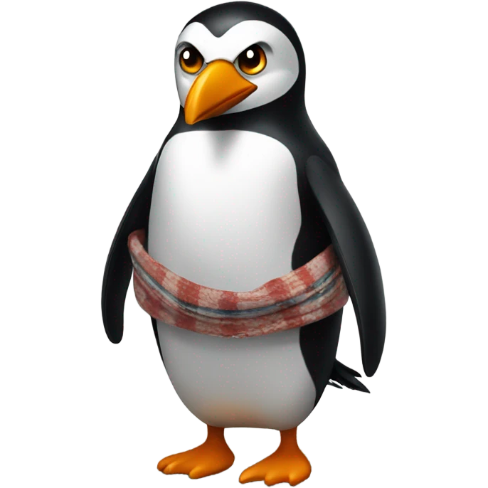 Angry penquin with a scarf  emoji