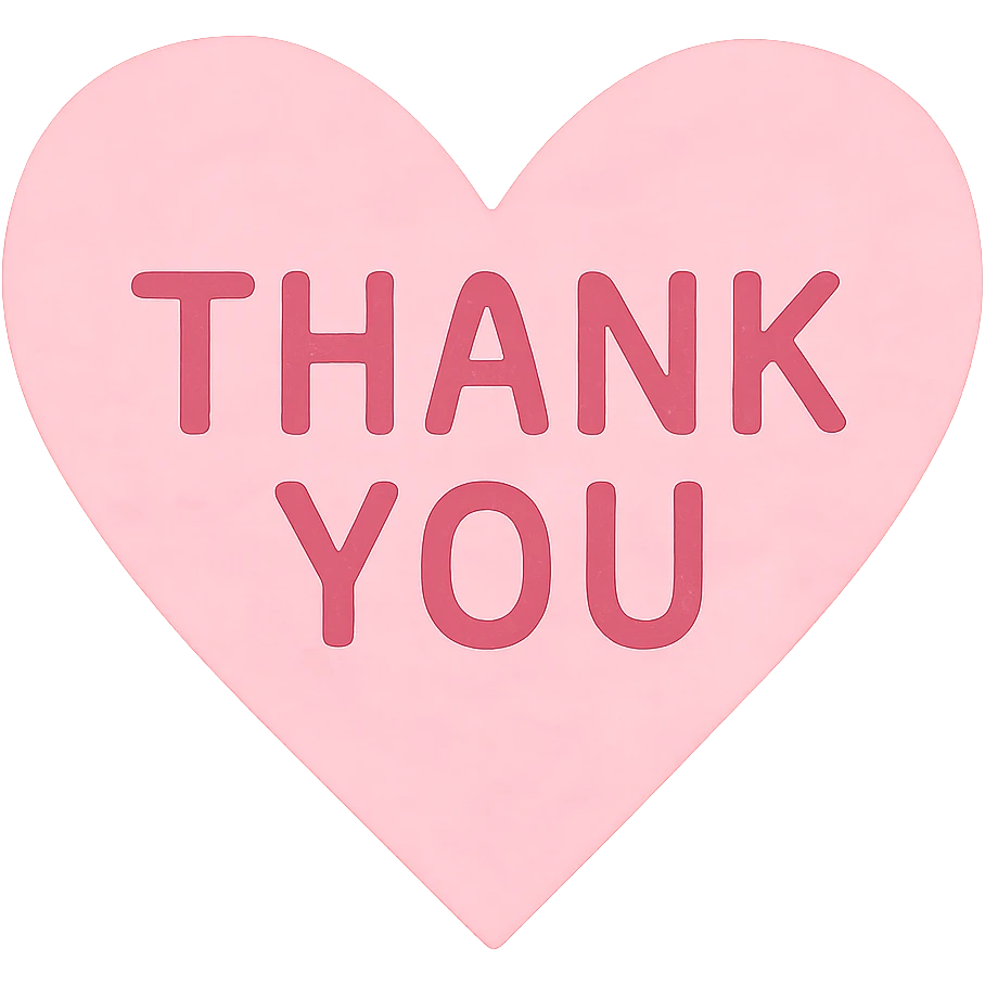 pink Thank you heart, remove background emoji