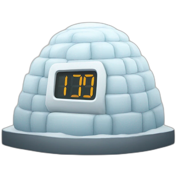 timer clock igloo shape big emoji