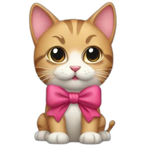 Cat with bow on emoji