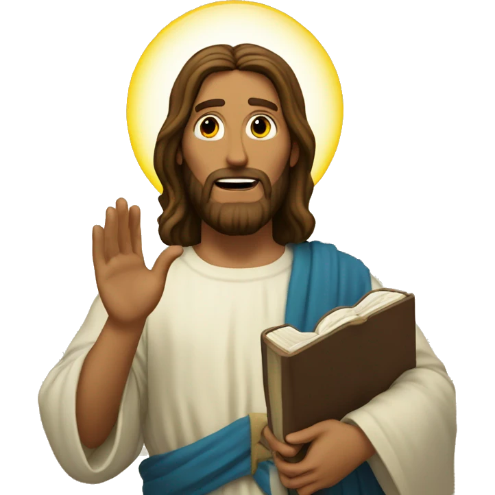 jesus with bible emoji