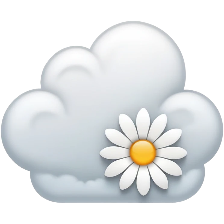 circle cloud with hollow middle white shaped like a flower with black middle emoji