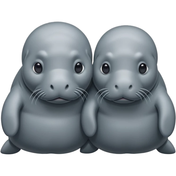 two manatees sad  emoji