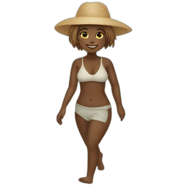 I walk on the beach emoji
