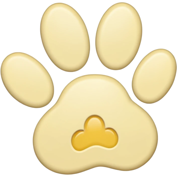 a pale pastel yellow pawprint emoji