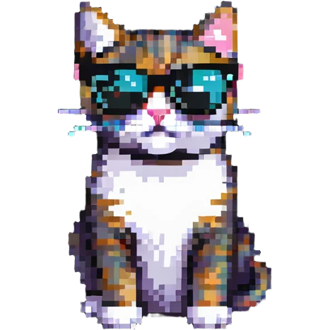 playful cat wearing sunglasses emoji
