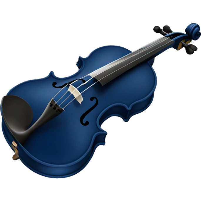 Rococo navy blue violin with a white bow emoji