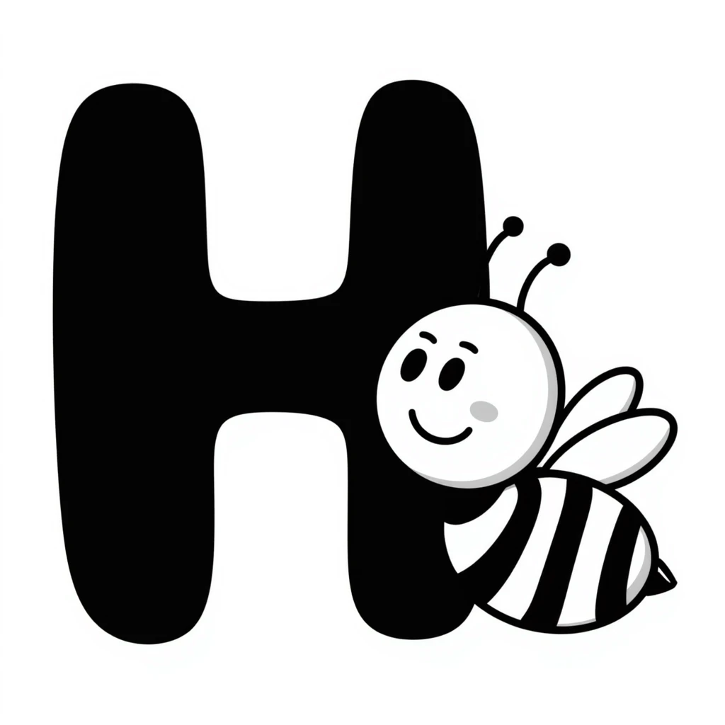 honey bee with the letter H emoji
