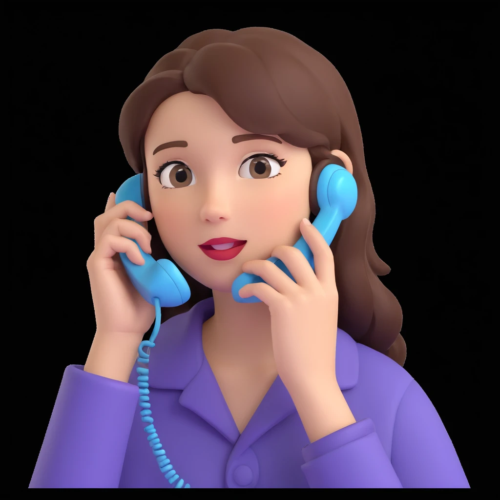 girl talking on phone, close up pose emoji