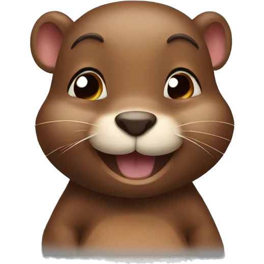 little beaver smiles cute emoji