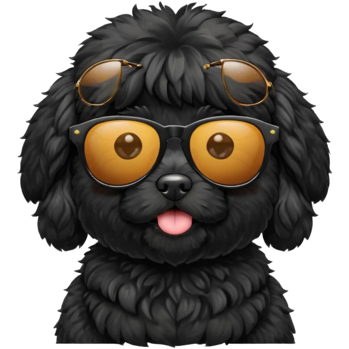 Black Cockapoo wearing sunglasses emoji