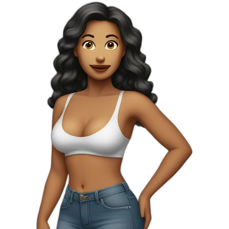 Lady with big ass emoji