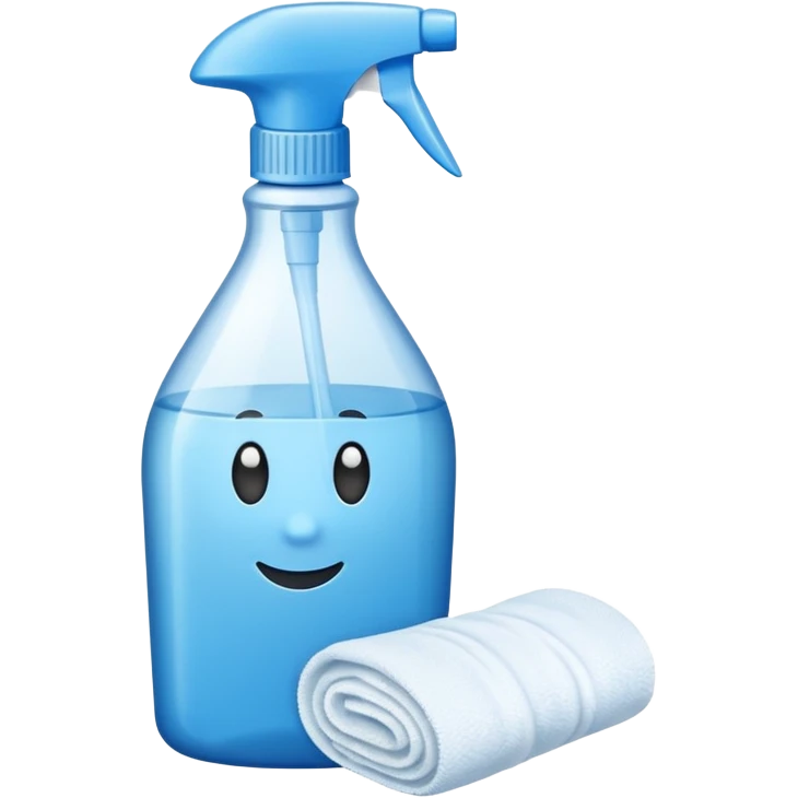 cleaning product and rag emoji