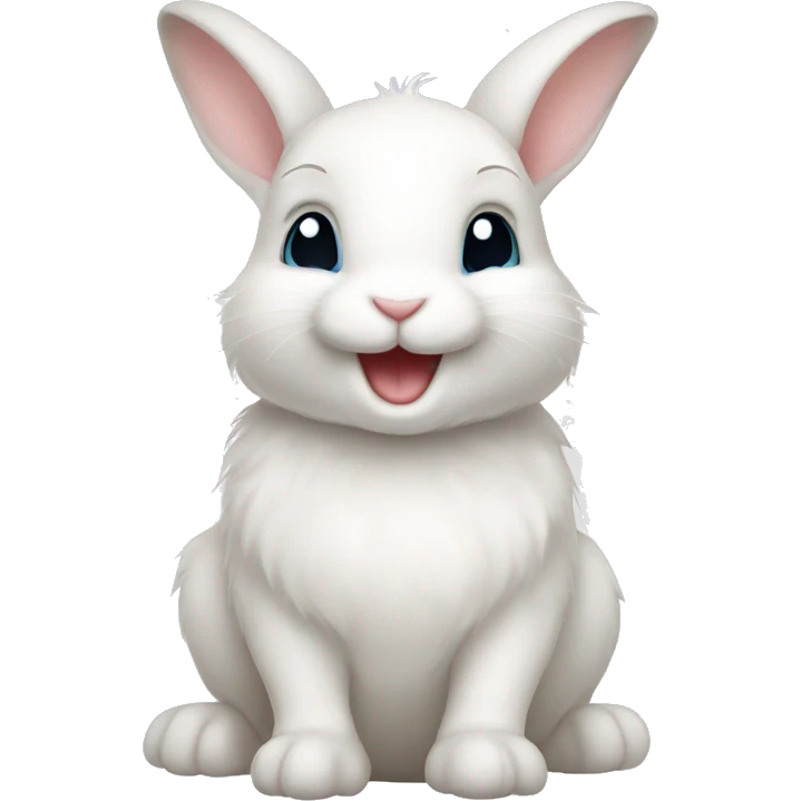 happy Rabbit white baby rabbit emoji