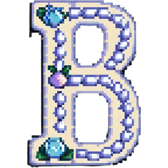 Pixel art number 6 with pearl decorations emoji