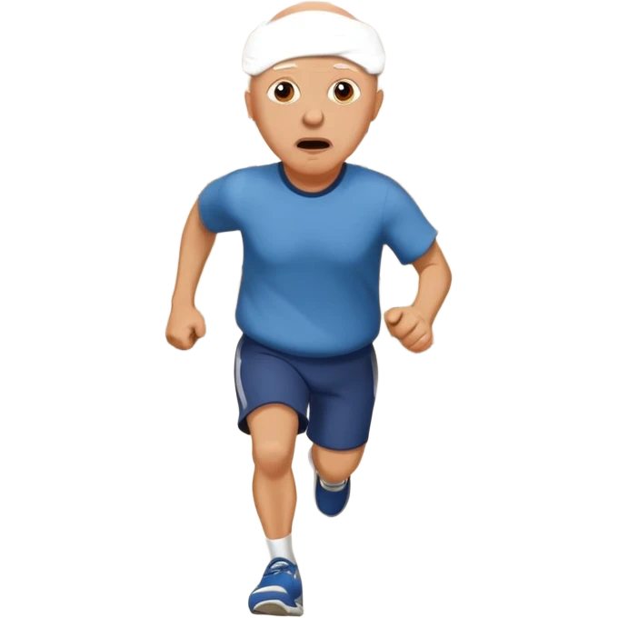 Nakid 60 year old man with ball head running down the hallway saying they are gone. emoji