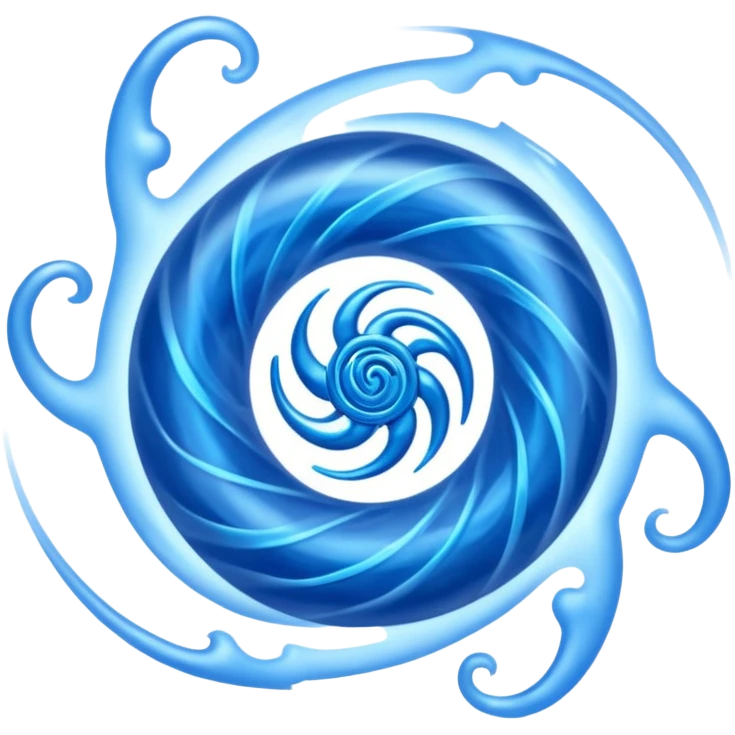 magical object blue magic mist swirl around with ancient symbol emoji