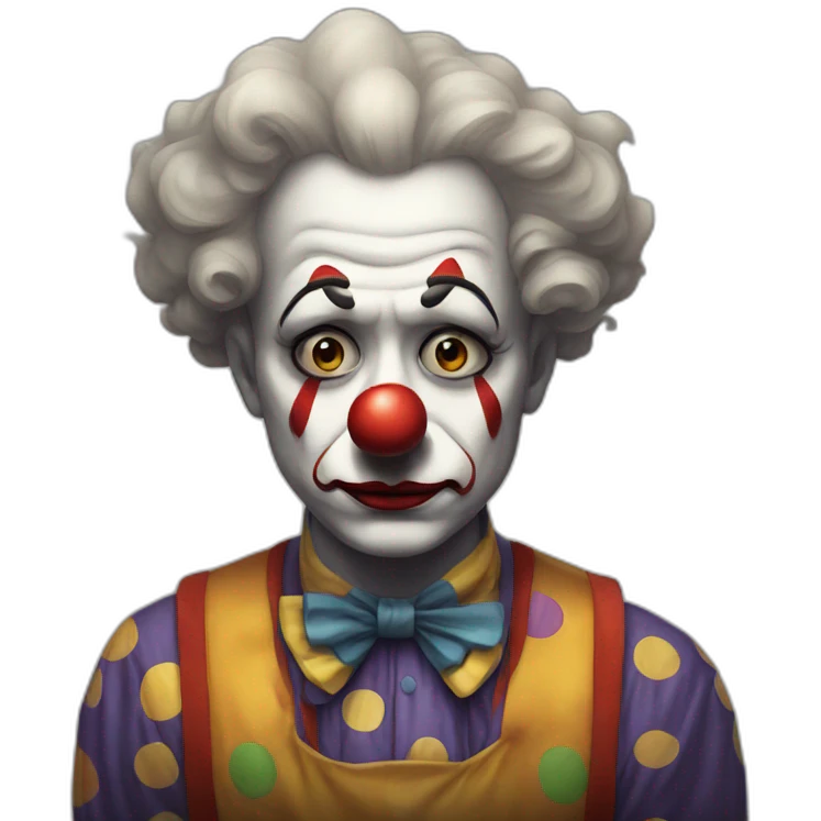 a clown that is very sad  emoji