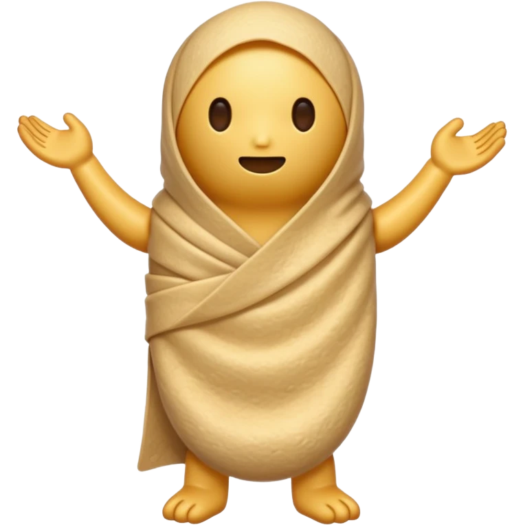 A burrito with arms and legs and no face emoji