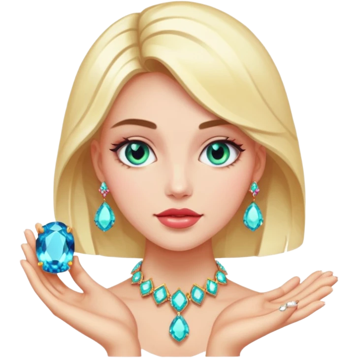 gem lover woman with gem accessories excessive amount emoji