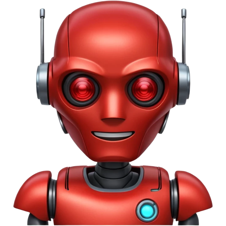 RED Robot Cyberpunk Happy emoji