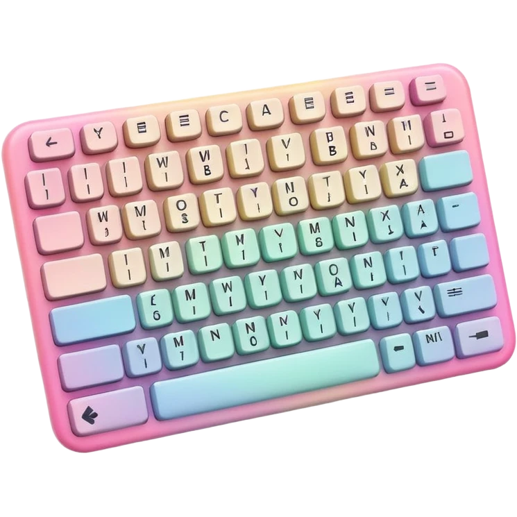 Pastel pink rainbow keyboard emoji