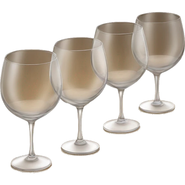 Wine glasses on wooden tablet in line emoji