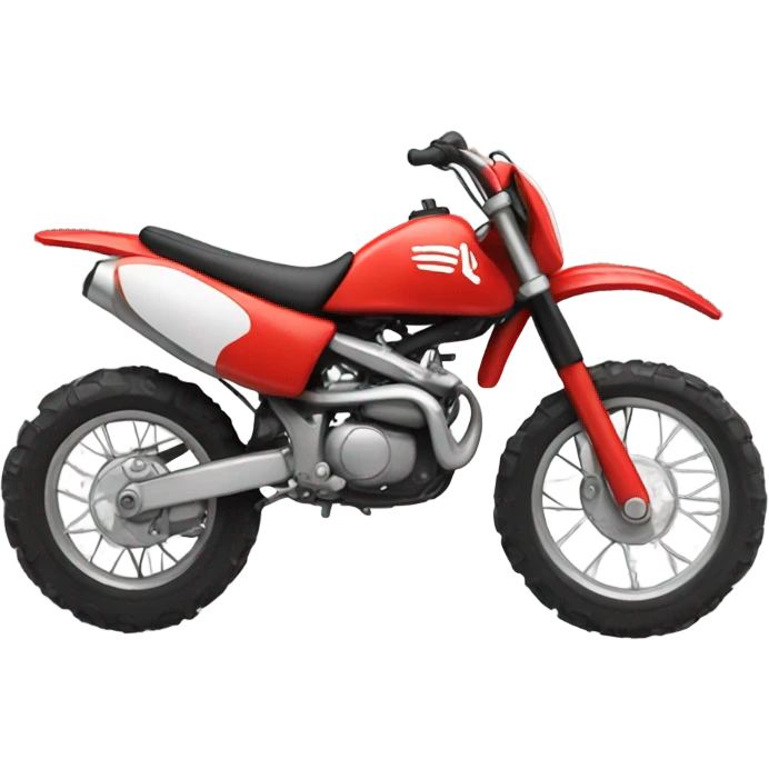 Red dirtbike with a smirky face emoji