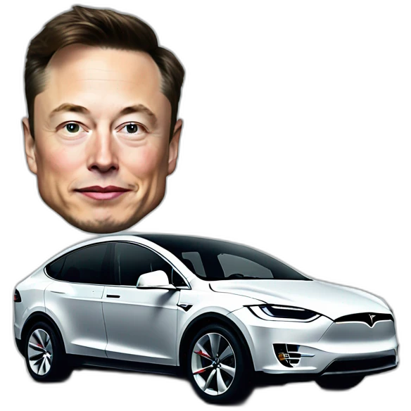 Elon Musk with Tesla model X emoji