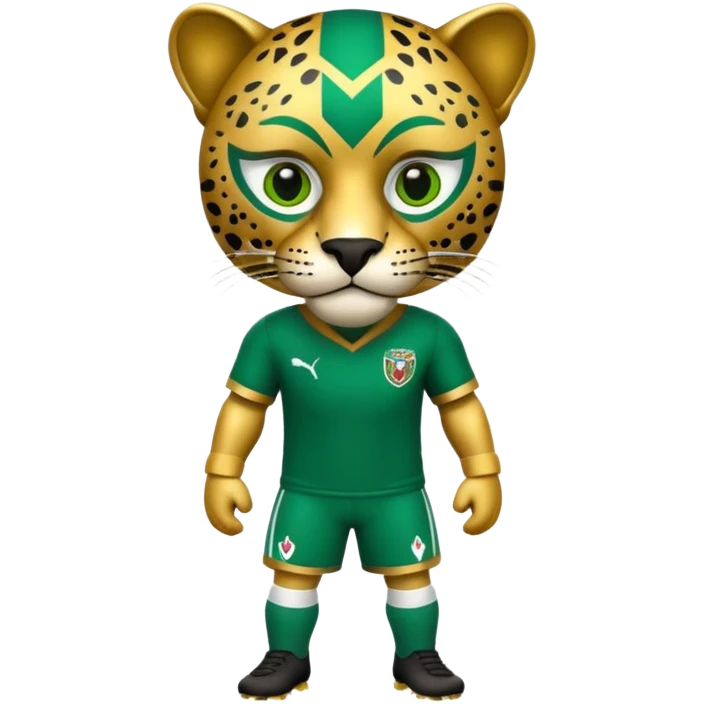 jaguar mexicano con vestimenta azteca que juega futbol emoji